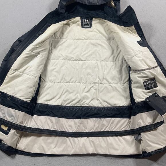 Under‎ Armour ColdGear Infrared Women's Jacket Black Medium Hooded Snow Coat - Picture 8 of 10